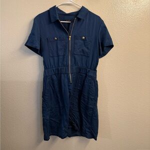 Jcrew Blue Polo Collar Mini Dress